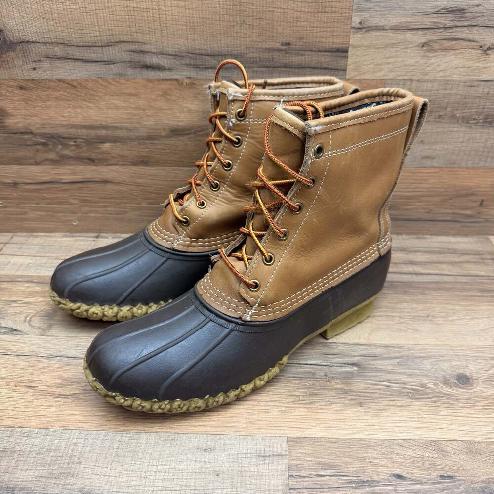 L.L. Bean Bean Boots 8" Size 11M Women Gore-Tex Thinsulate Duck Boots Tan Brown